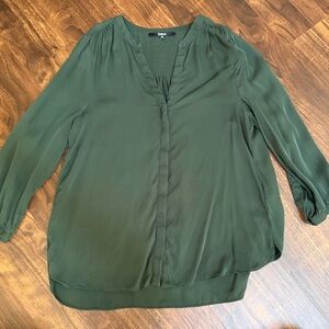Quince Deep Green Women's Silk Blouse